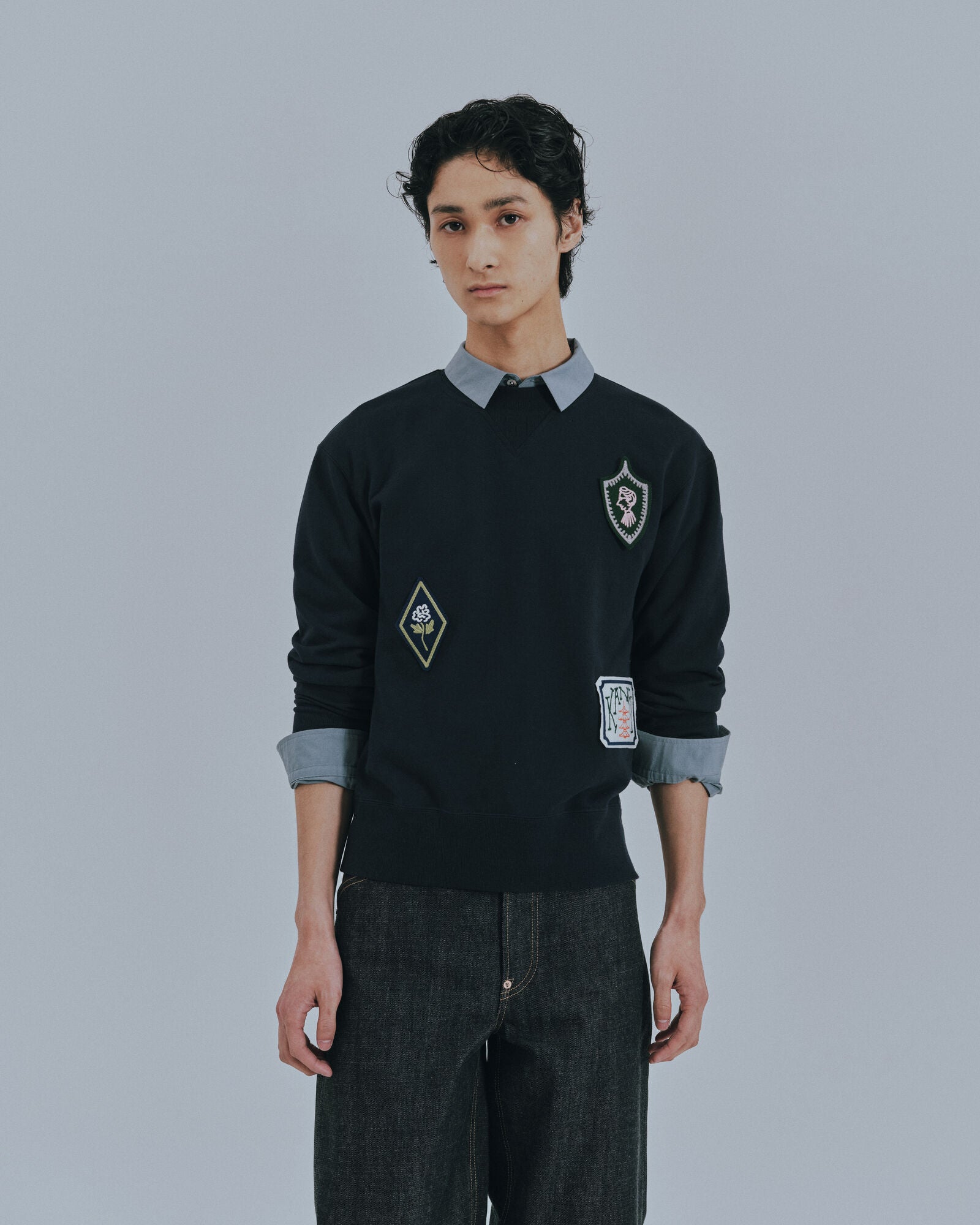 予約販売【27SS】クルーネックスウェット_ワッペン / Crew Neck Sweatshirt_Patch