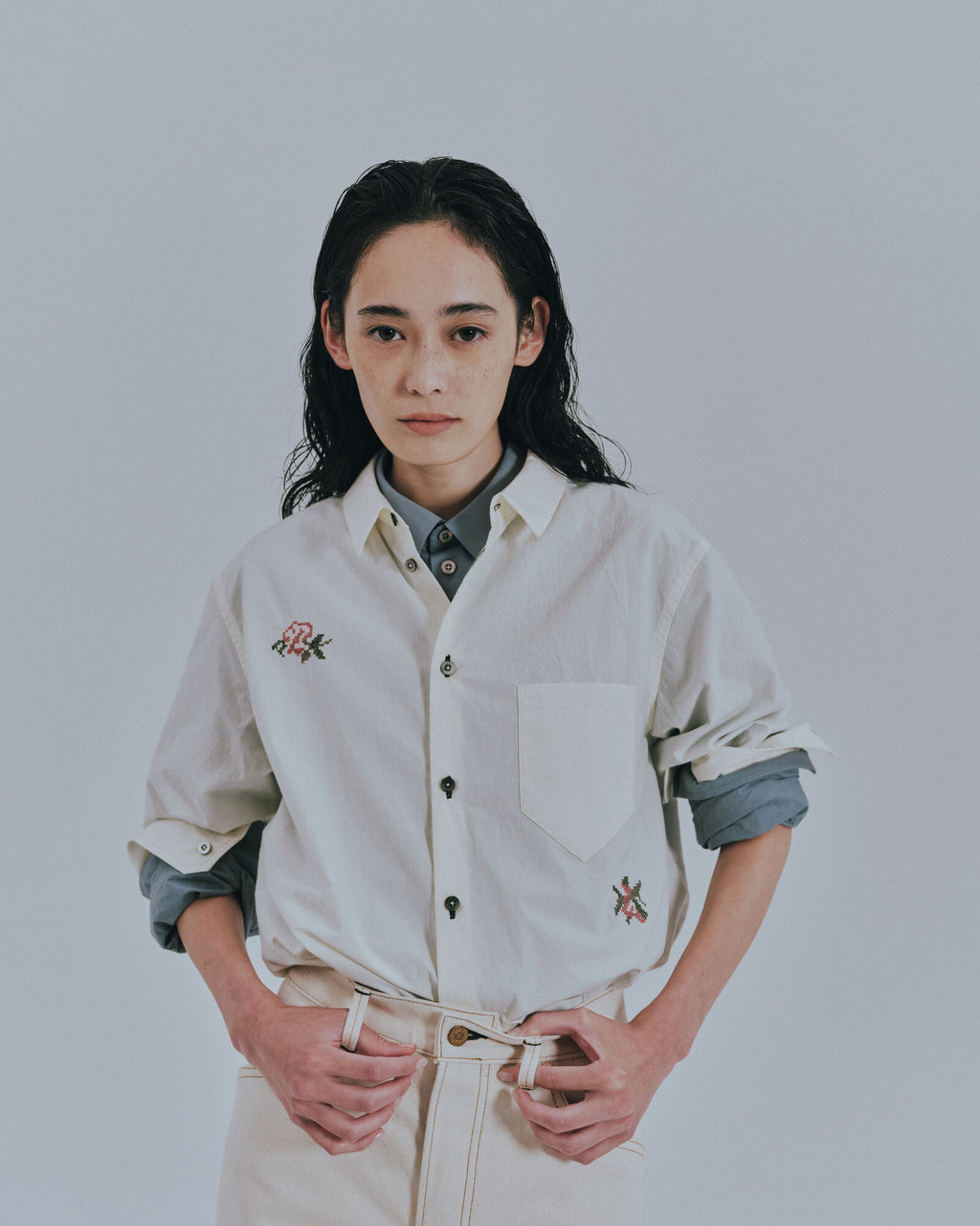 予約販売【27SS】KANEIシャツ_刺繍（こぶし） / KANEI Shirt_Embroidery（Kobushi）