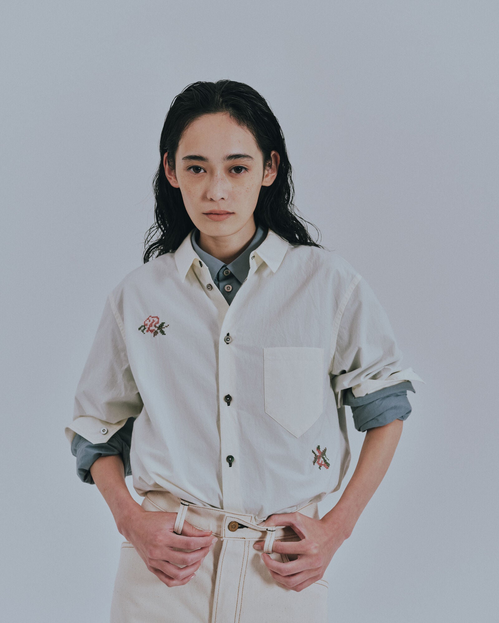 予約販売【27SS】KANEIシャツ_刺繍（こぶし） / KANEI Shirt_Embroidery（Kobushi）