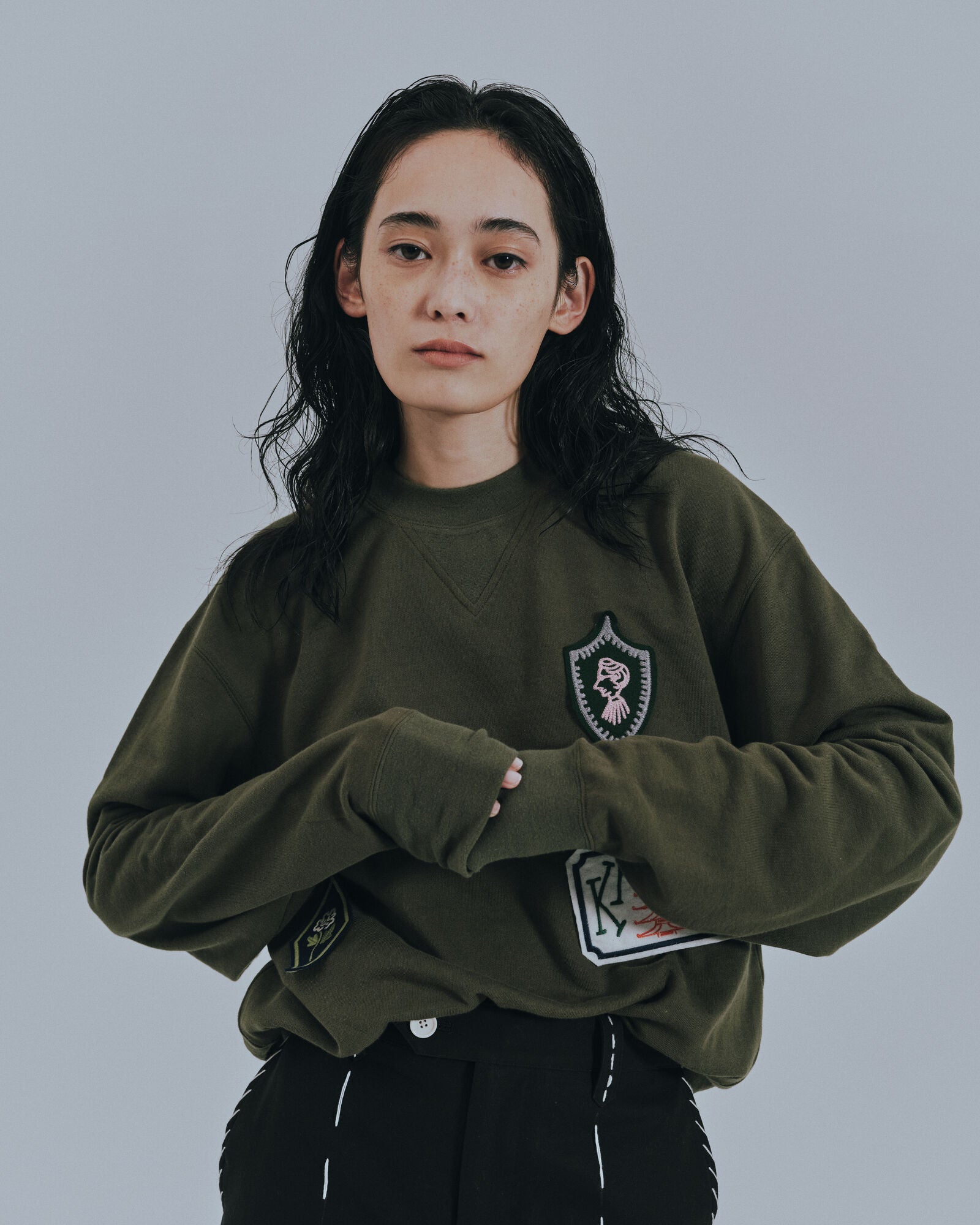 予約販売【27SS】クルーネックスウェット_ワッペン / Crew Neck Sweatshirt_Patch