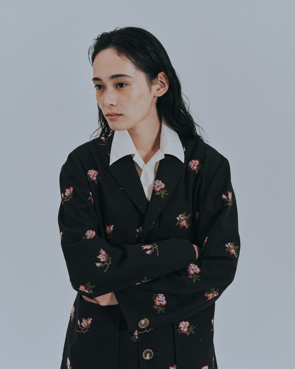 予約販売【27SS】一重ジャケット_原反刺繍（こぶし） / Unlined Jacket_Fabric Embroidery（Kobushi）