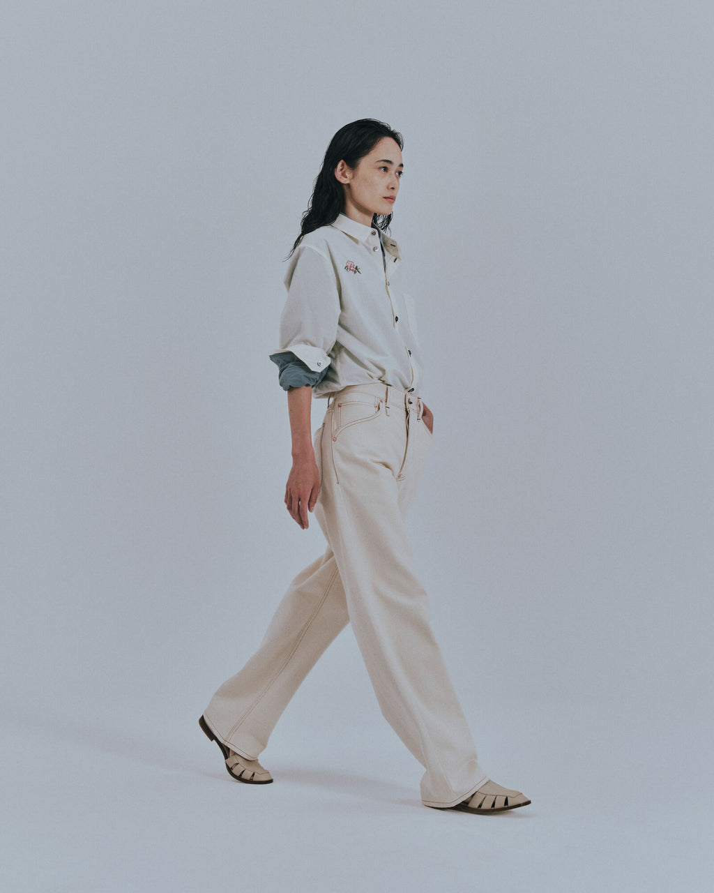 予約販売【継続品番】ホワイトデニムパンツ / White Denim Pants