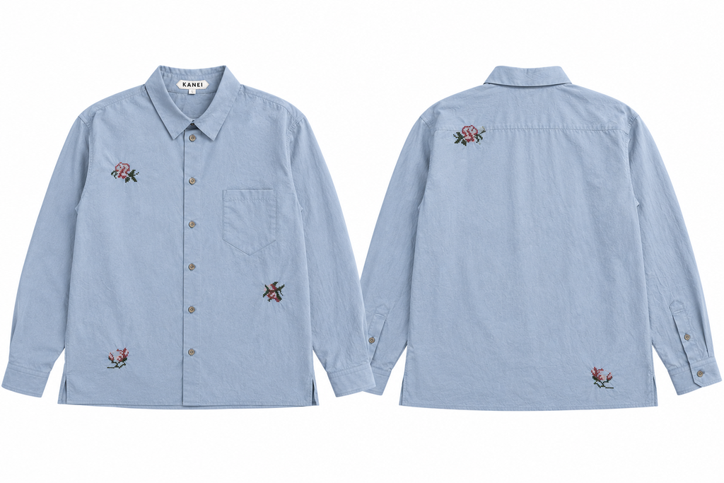 予約販売【27SS】KANEIシャツ_刺繍（こぶし） / KANEI Shirt_Embroidery（Kobushi）