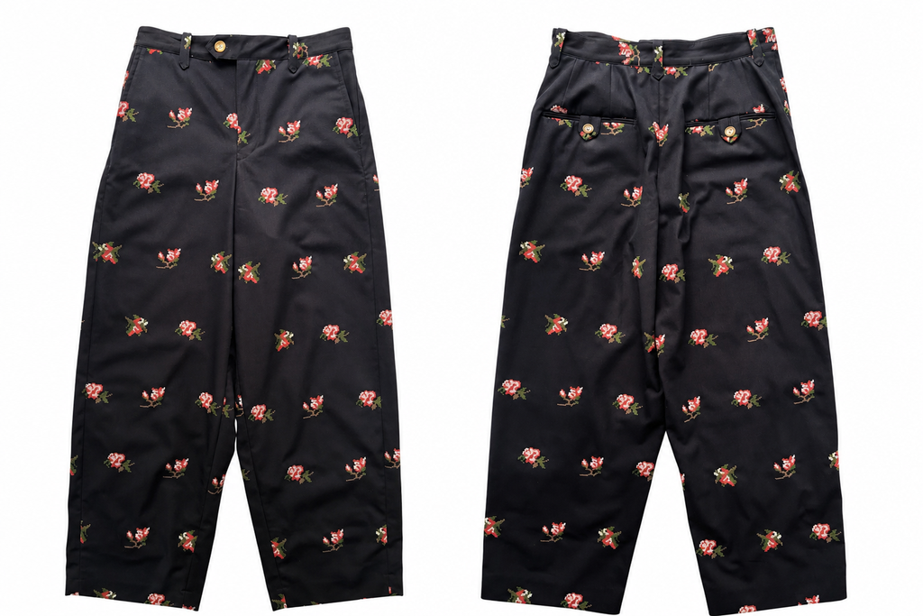予約販売【27SS】スラックス_原反刺繍（こぶし） / Slacks_Fabric Embroidery（Kobushi）