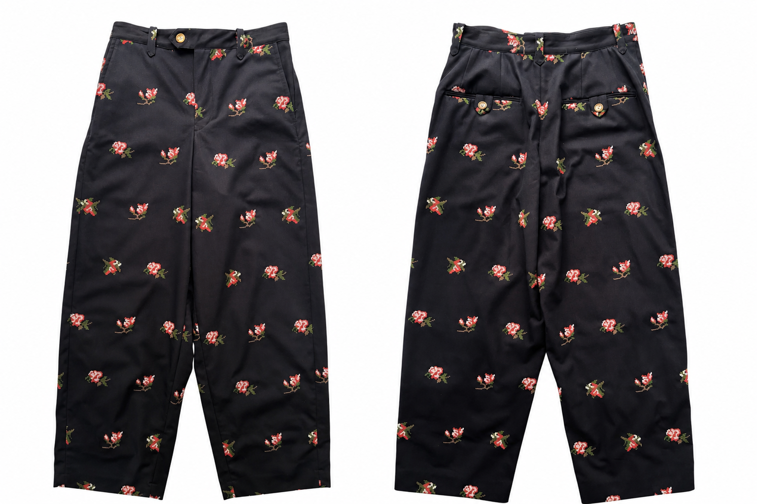予約販売【27SS】スラックス_原反刺繍（こぶし） / Slacks_Fabric Embroidery（Kobushi）