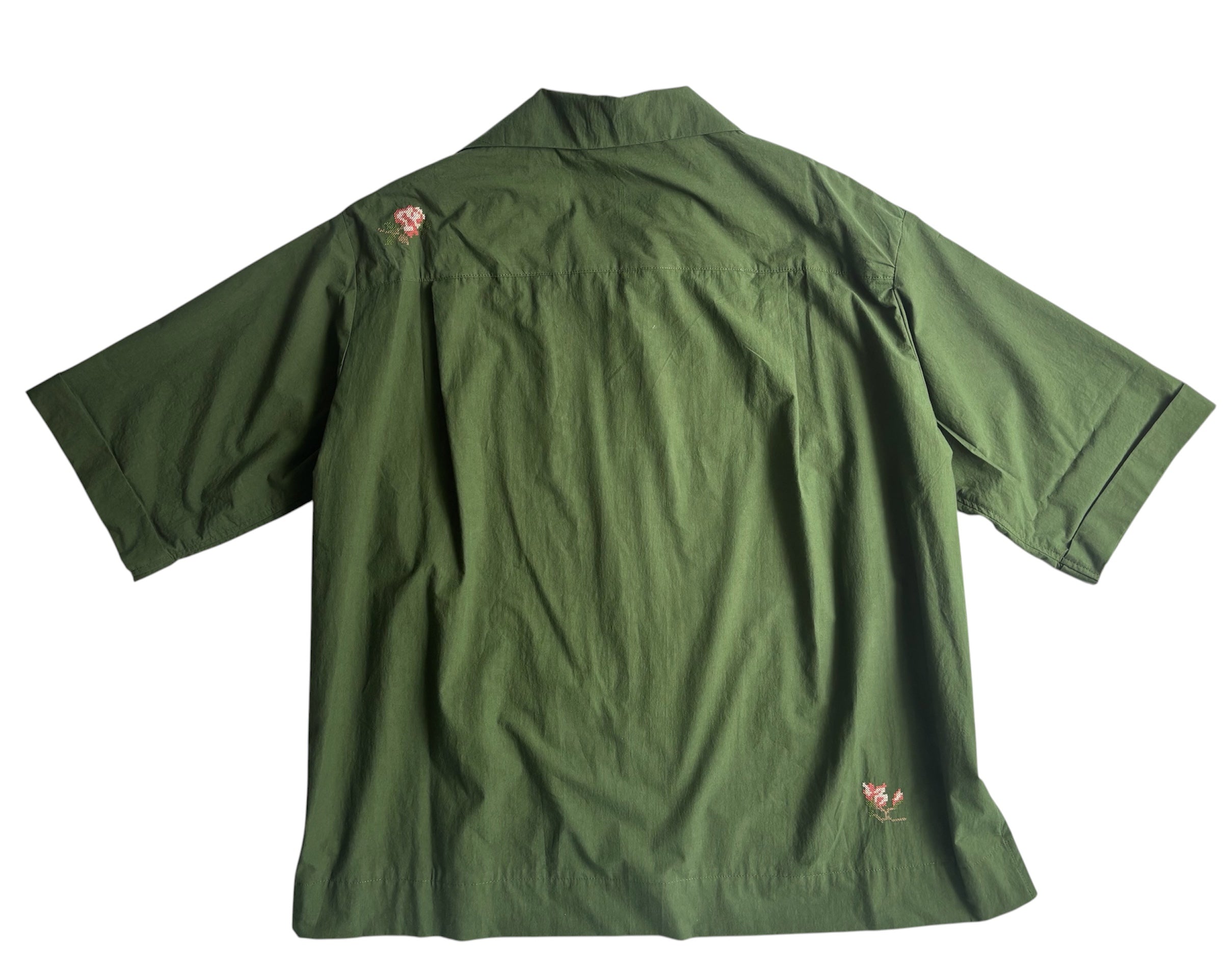 予約販売【27SS】開襟シャツ_刺繍（こぶし） / Open Collar Shirt_Embroidery（Kobushi）
